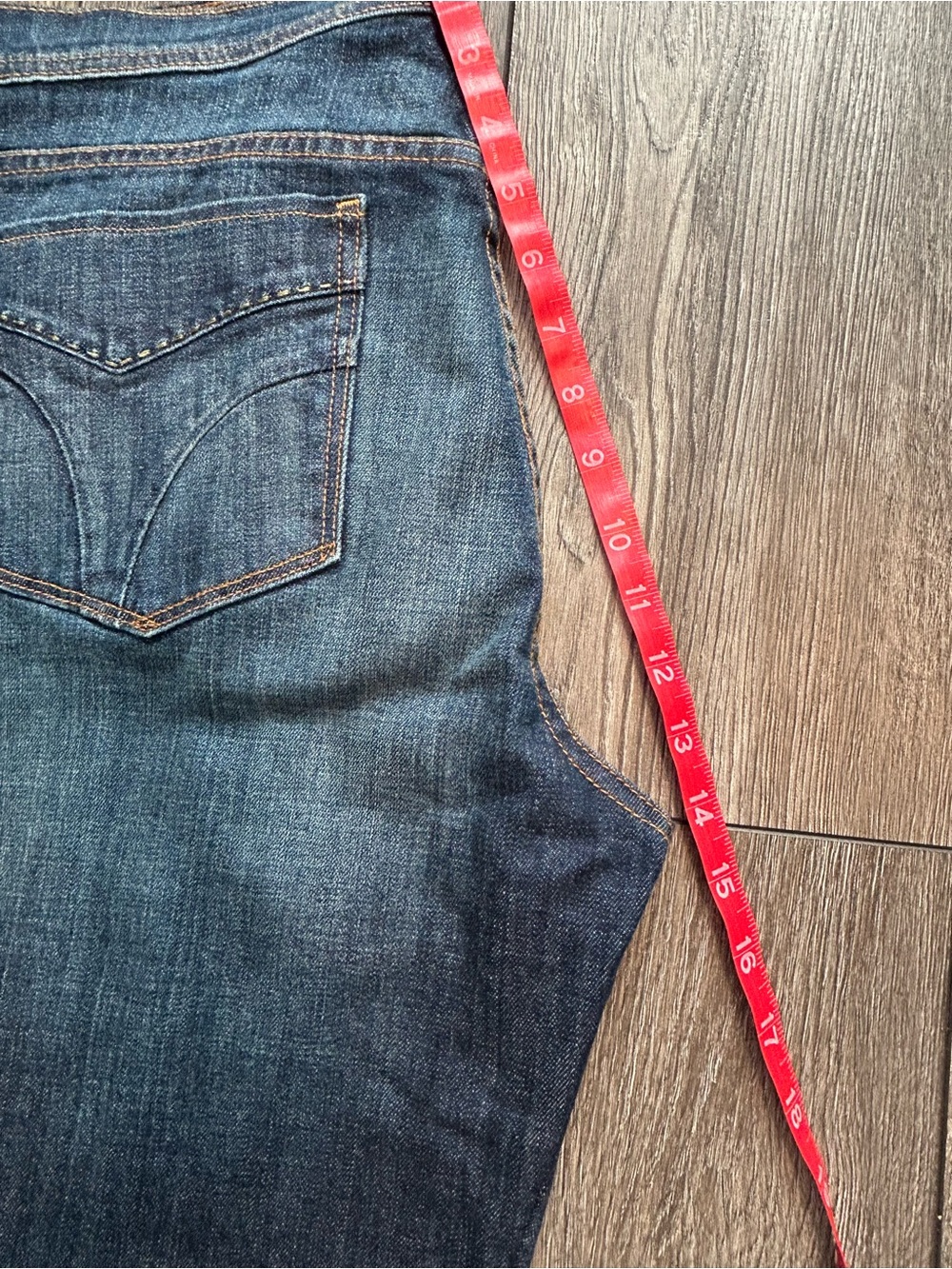 Levi’s Distressed Straight Leg Jeans Women’s 14M Dark Wash Stretch - Picture 10 of 15